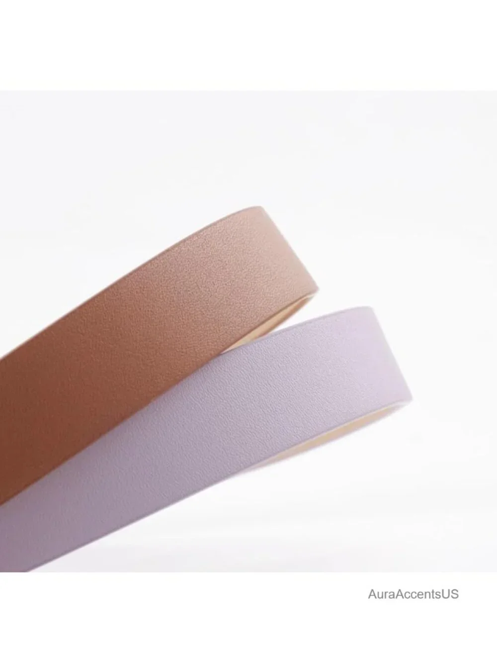 Pearl Buckle Skinny Belt Faux Leather Adjustable Women's